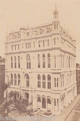 NEW MASONIC TEMPLE BOSTON MA ANTIQUE FREEMASON ARCHITECTURE CDV PHOTOGRAPH - K-townConsignments