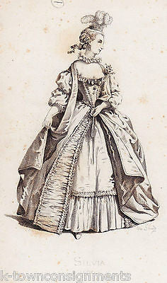 SILVIA 1716 THEATER STAGE ACTRESS ANTIQUE ART MAURICE SAND ENGRAVING PRINT - K-townConsignments