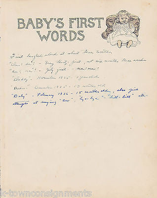 Baby's First Words Antique Graphic Illlustration Nursery Print - K-townConsignments