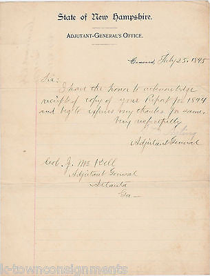 AUGUSTUS AYLING NH ADJUTANT GENERAL & CIVIL WAR 1890s AUTOGRAPH SIGNED LETTER - K-townConsignments