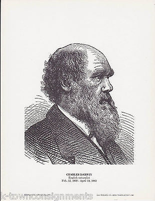 Charles Darwin English Scientist Vintage Portrait Gallery Artistic Poster Print - K-townConsignments