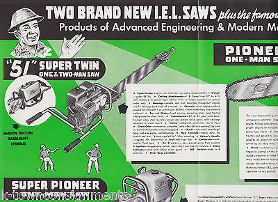 IEL LOGGING CHAIN SAW VINTAGE SALESMAN TOOLS GRAPHIC ADVERTISING SALES BROCHURE - K-townConsignments