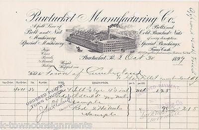 PAWTUCKET MACHINERY MANUFACTURING RHODE ISLAND ANTIQUE ENGRAVING STATIONERY 1899 - K-townConsignments