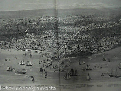 CHICAGO BEFORE THE GREAT FIRE ZOO ELEPHANTS HARPER'S WEEKLY ENGRAVING PRINT 1871 - K-townConsignments