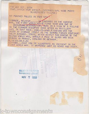 WWI DIXMUDE NIEUPORT SOLDIERS & PREACHER MOTORCYCLE BIKES MILITARY PRESS PHOTO - K-townConsignments