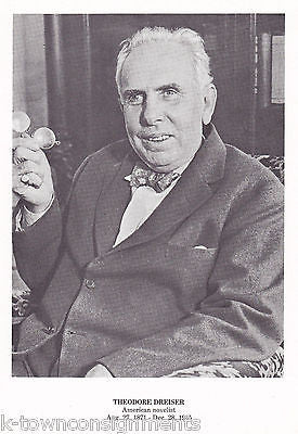 Theodore Dreiser Novelist Author Vintage Portrait Gallery Poster Photo Print - K-townConsignments