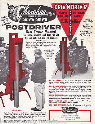 CHEROKEE POST HOLE DIGGER VINTAGE POWER TOOLS GRAPHIC AD FLYER - K-townConsignments