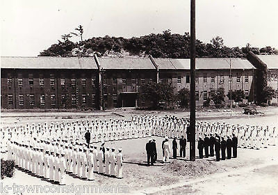 WWII YOKOHAMA BASE VINTAGE INSPECTION BY COMMANDER BJ SLOAN SNAPSHOT PHOTO - K-townConsignments