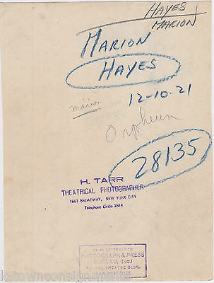 MARION HAYES ORPHEUM THEATRE PERFORMANCE SINGER ANTIQUE NEWS PRESS PHOTO 1921 - K-townConsignments