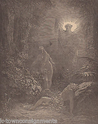 God Creates Woman Formation Eve Gustave Dore 1890 Antique Bible Engraving Print - K-townConsignments