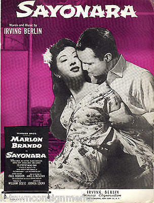 MARLON BRANDO IRVING BERLIN SAYONARA VINTAGE SHEET MUSIC - K-townConsignments