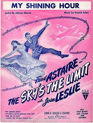 FRED ASTAIRE SKY'S THE LIMIT MY SHY HOUR VINTAGE GRAPHIC ILLUSTRATED SHEET MUSIC - K-townConsignments