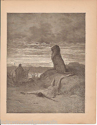 Prophet of Bethel 1870 Antique Bible Engraving Print Kings XIII - K-townConsignments