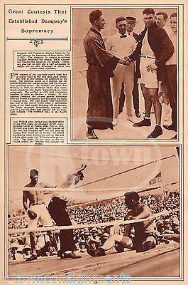JACK DEMPSEY vs JESS WILLARD ANTIQUE PRO BOXING SPORTS NEWS PHOTO POSTER PRINT - K-townConsignments