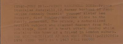 PRINCE STANISLAW RADZIWILL PRESS PHOTO POLISH PRINCE VINTAGE 1970S 1976 - K-townConsignments