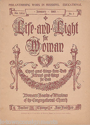 LIFE & LIGHT FOR WOMAN CHRISTIAN MISSIONARIES TO HINDUS 1901 CHURCH HISTORY BOOK - K-townConsignments