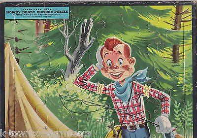 HOWDY DOODY GOES CAMPING W/ A SKUNK VINTAGE 1950s GRAPHIC CARTOON PICTURE PUZZLE - K-townConsignments