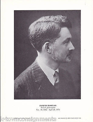 Jacques Maritan French Philosopher Vintage Portrait Gallery Poster Photo Print - K-townConsignments