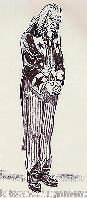 UNCLE SAM MOURNING BOBBY KENNEDY ASSASSINATION GIB CROCKETT POLITICAL CARTOON - K-townConsignments