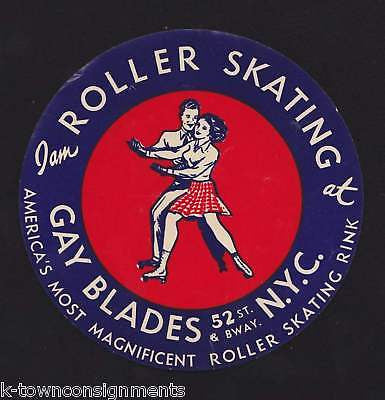 GAY BLADES INC. VINTAGE ROLLER SKATING GRAPHIC AD LABEL - K-townConsignments