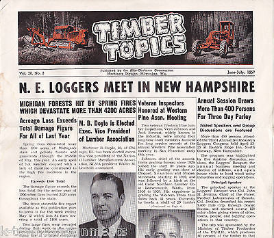 TIMBER TOPICS VINTAGE TREE LOGGING GRAPHIC NEWS FLYER - K-townConsignments