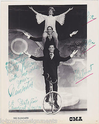 THE CLEMENTIS BICYCLE CIRCUS ACROBATS ORIGINAL AUTOGRAPH SIGNED STAGE PHOTO - K-townConsignments