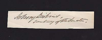 ASBURY DICKINS SECRETARY OF STATE ORIGINAL AUTOGRAPH SIGNATURE CLIPPING - K-townConsignments