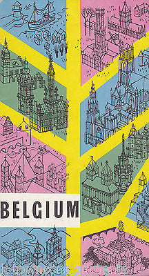 BELGIUM VINTAGE GRAPHIC TRAVEL ADVERTISING MAP - K-townConsignments