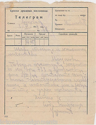 WWII GERMAN OCCUPATION SERBIA VINTAGE TELEGRAPH MAIL COVER LETTER SIGNED 1944 - K-townConsignments