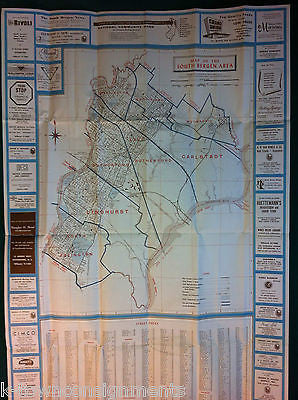 SOUTH BERGEN NEW JERSEY VINTAGE KELLER OIL ADVERTISING MAP - K-townConsignments
