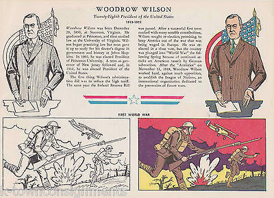 WOODROW WILSON FIRST WORLD WAR VINTAGE GRAPHIC ILLUSTRATION PRINT - K-townConsignments