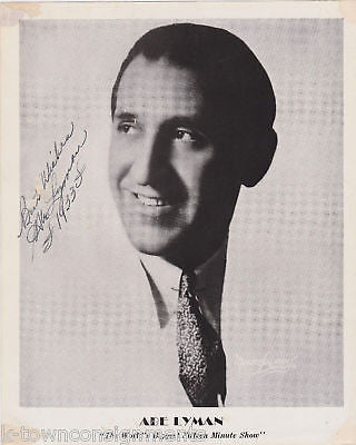 ABE LYMAN BIG BAND VINTAGE AUTOGRAPH SIGNED PHOTO 1933 - K-townConsignments