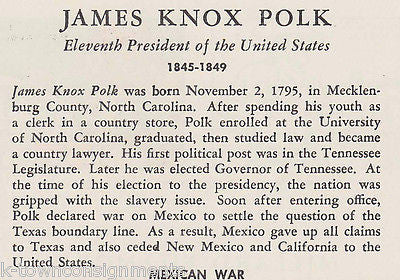 JOHN TYLER & JOHN KNOX POLK MEXICAN WAR VINTAGE GRAPHIC ILLUSTRATION PRINT - K-townConsignments
