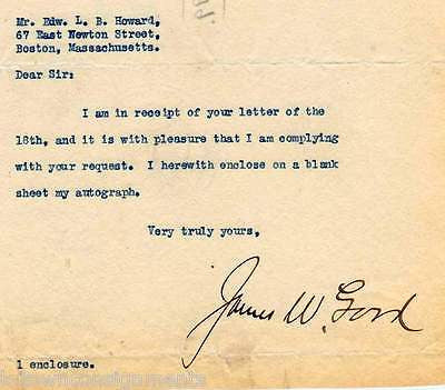 JAMES GOOD SENATOR 1919 AUTOGRAPHED SIGNED SENATE STATIONARY - K-townConsignments