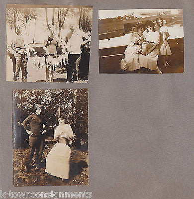 CAMP ONAWAY NATIVE AMERICAN DRESS GIRLS ANTIQUE SNAPSHOT PHOTOS 1914 - K-townConsignments