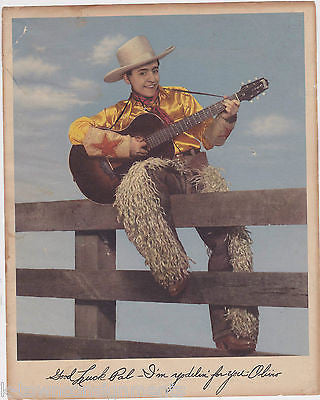 OLIVIO SANTORO YODELING COWBOY VINTAGE FACSIMILE AUTOGRAPH PROMO PHOTO PRINT - K-townConsignments