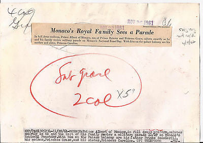 PRINCE ALBERT OF MONACO PRESS PHOTO GRACE KELLY PRINCE RAINER ROYAL FAMILY 1960S - K-townConsignments