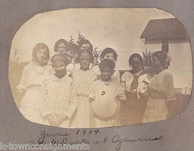 LITTLE RASCAL BOYS & GIRLS PLAYING ANTIQUE SNAPSHOT PHOTOS 1914 - K-townConsignments
