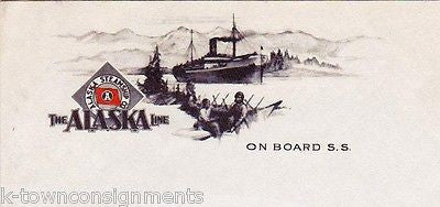 ALASKA LINE STEAMSHIP COMPANY ANTIQUE 1930s GRAPHIC STATIONERY LETTERHEAD MAILER - K-townConsignments