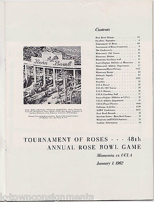 MINNESTOA VS. ULCA VINTAGE NCAA COLLEGE ROSE BOWL FOOTBALL GAME PROGRAM & TICKET - K-townConsignments