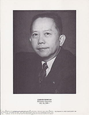 Carlos Romulo Philippine Statesman Vintage Portrait Gallery Poster Photo Print - K-townConsignments