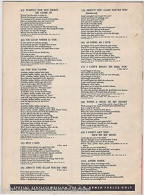 ARMY NAVY HIT KIT AFTER DARK 10 SONGS VINTAGE WWII MILITARY SHEET MUSIC BOOK - K-townConsignments