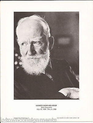 George Bernard Shad Irish Writer Vintage Portrait Gallery Poster Photo Print - K-townConsignments