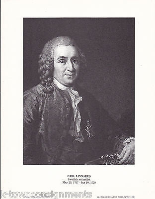 Carl Linnaeus Swedish Naturalist Vintage Portrait Gallery Poster Print - K-townConsignments