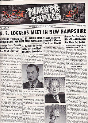 TIMBER TOPICS VINTAGE TREE LOGGING GRAPHIC NEWS FLYER - K-townConsignments