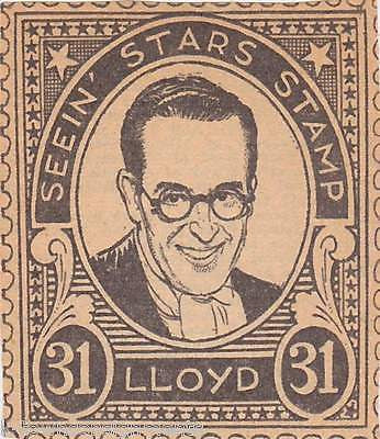 HAROLD LLOYD MOVIE ACTOR VINTAGE SEEIN STARS STAMP GRAPHIC PROMO CLIPPING - K-townConsignments