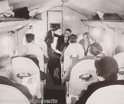EASTERN AIRLINES CURTISS T-32 CONDOR VINTAGE INTERIOR CABIN & CREW PROMO PHOTO - K-townConsignments
