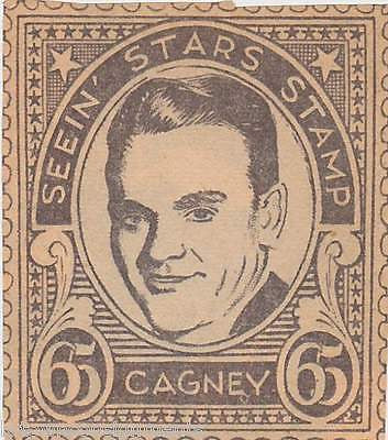 JAMES CAGNEY MOVIE ACTOR VINTAGE SEEIN STARS STAMP GRAPHIC PROMO CLIPPING - K-townConsignments