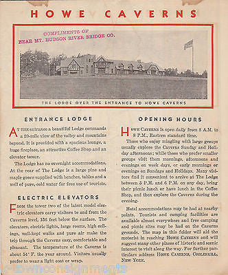 HOWE CAVERNS MAP NEW YORK VINTAGE GRAPHIC TRAVEL AD BROCHURE - K-townConsignments