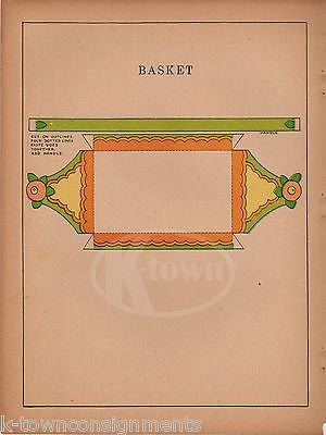 EARLY ART DECO KIDS CRAFTS VIBRANT ANTIQUE PAPER TOYS FLOWER BASKETS POSTERS - K-townConsignments
